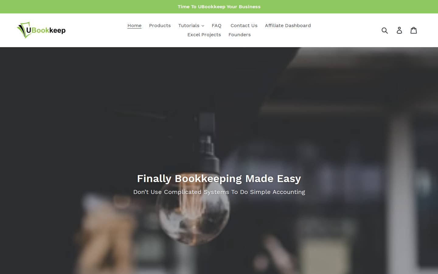 ubookkeep.com homepage screenshot