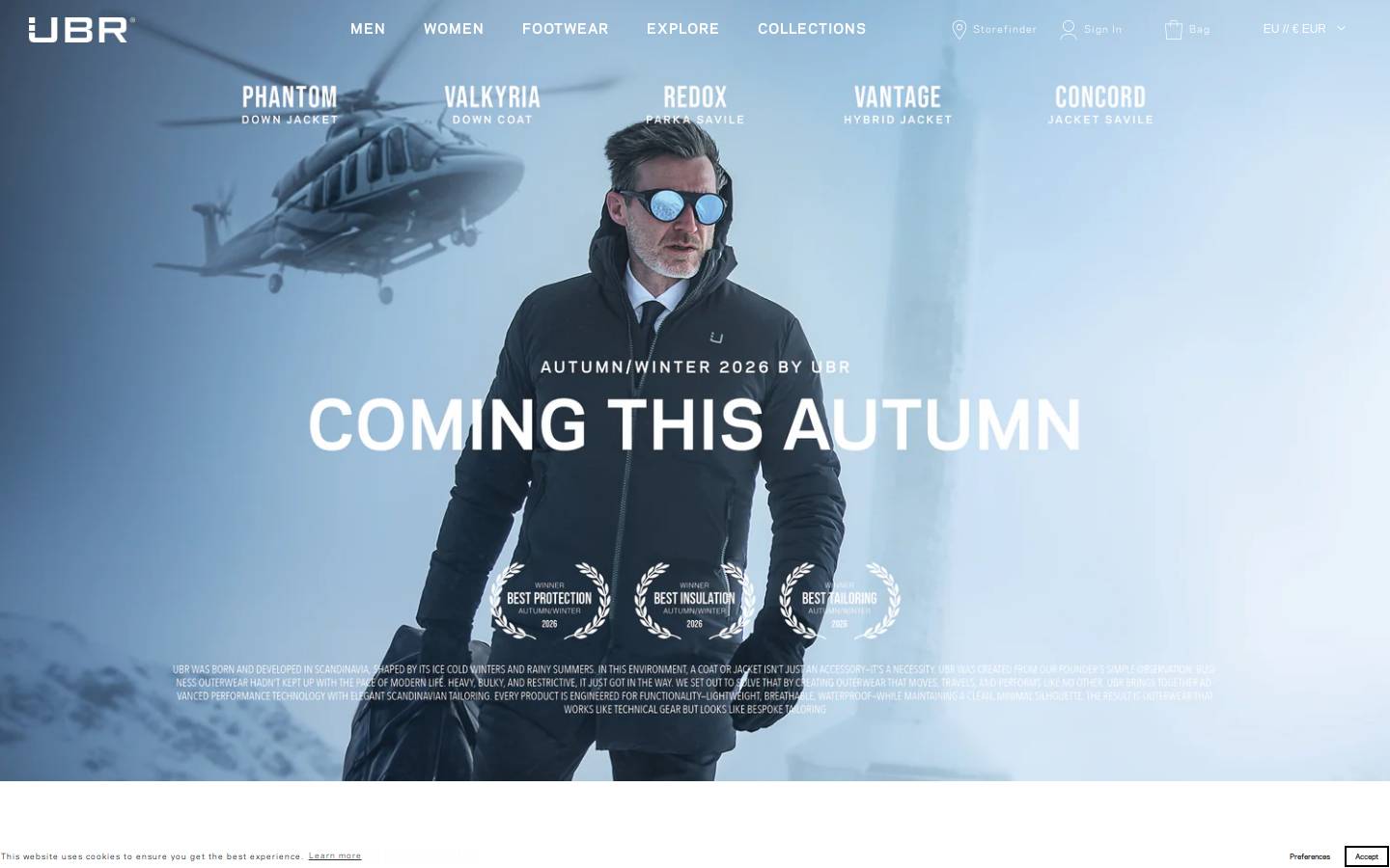 UBR homepage screenshot