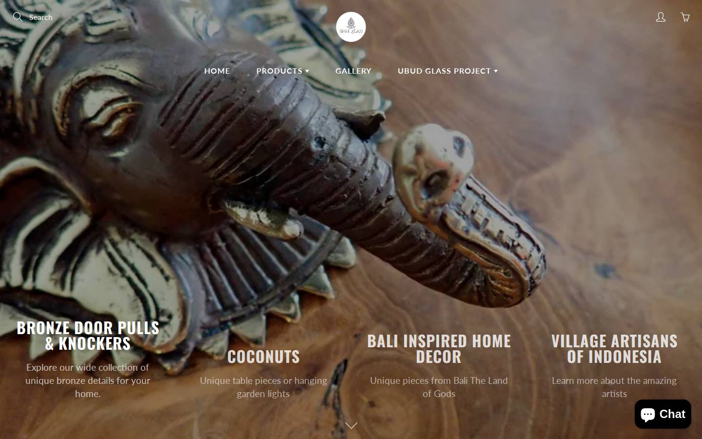 ubudglass.com homepage screenshot