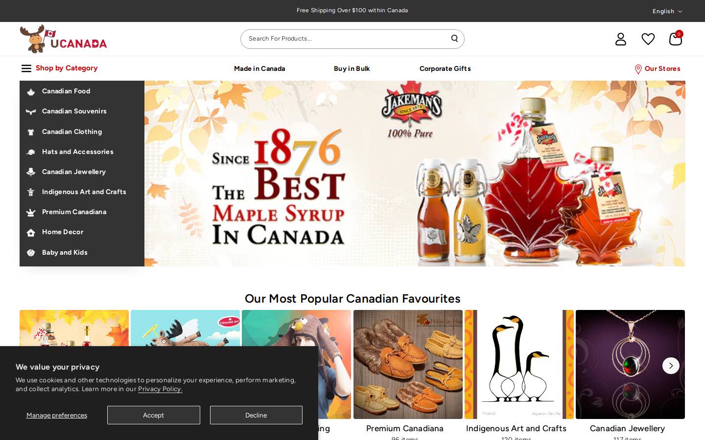 ucanada.com homepage screenshot