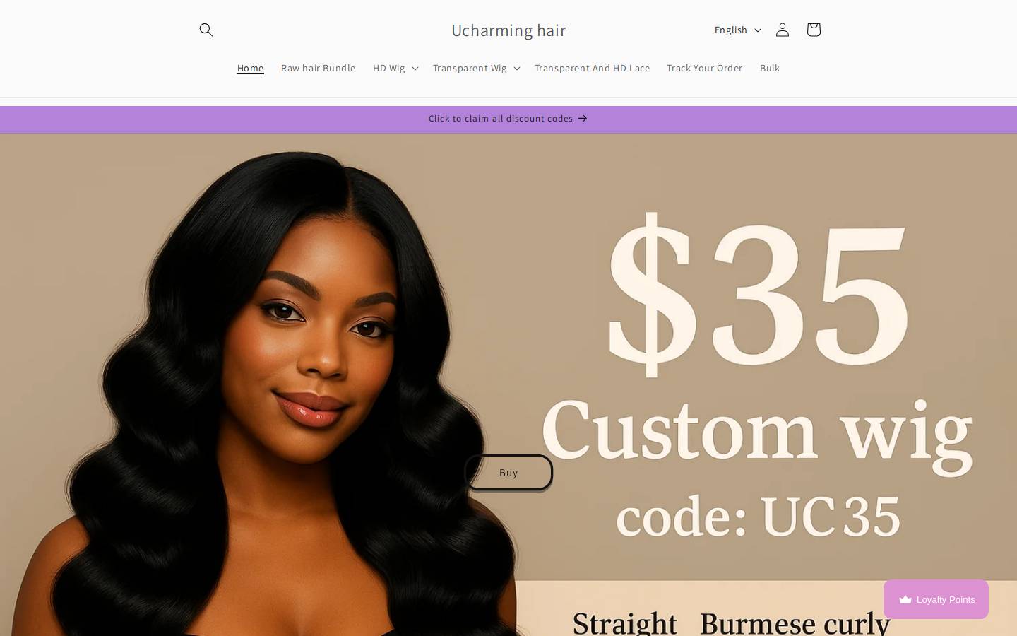 Ucharminghair homepage screenshot