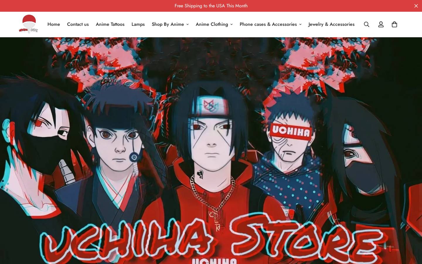 Uchihastore homepage screenshot