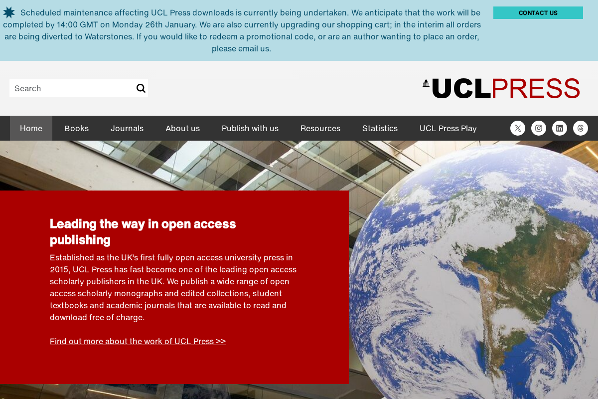 uclpress.co.uk homepage screenshot