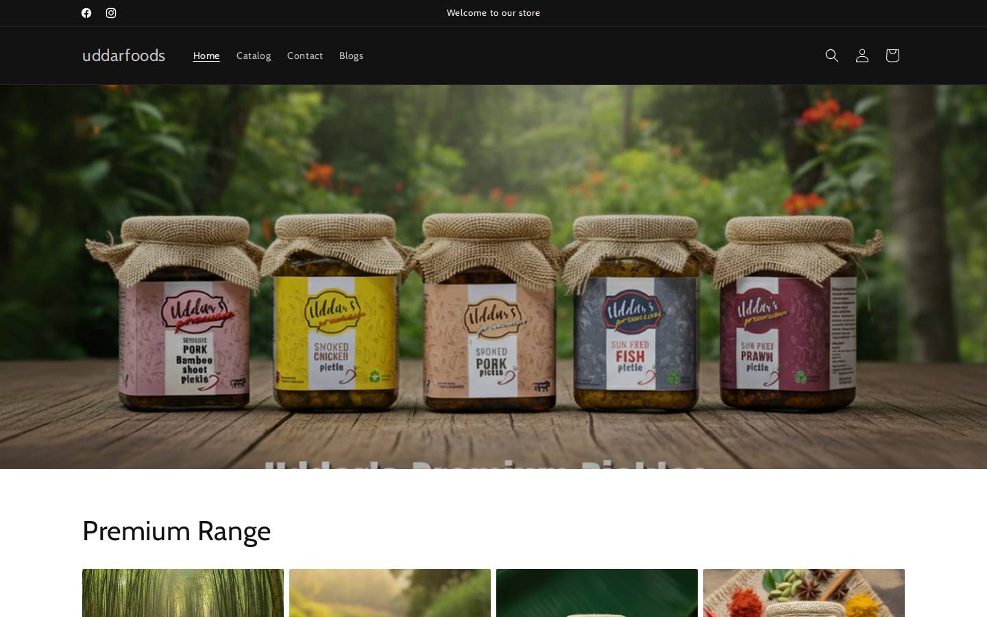 uddarfoods.com homepage screenshot