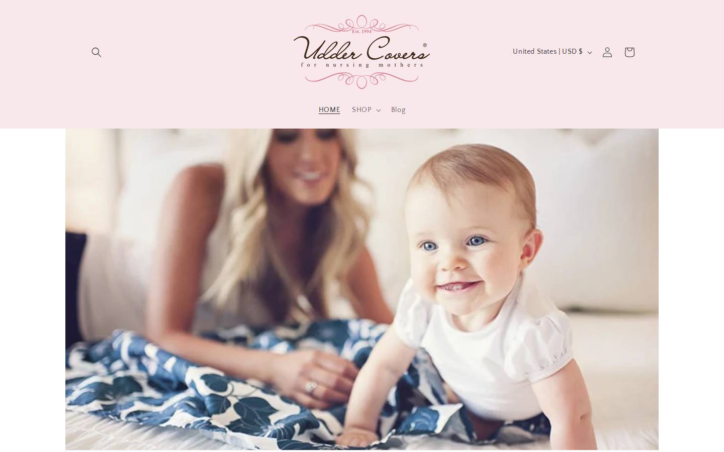 Udder Covers homepage screenshot