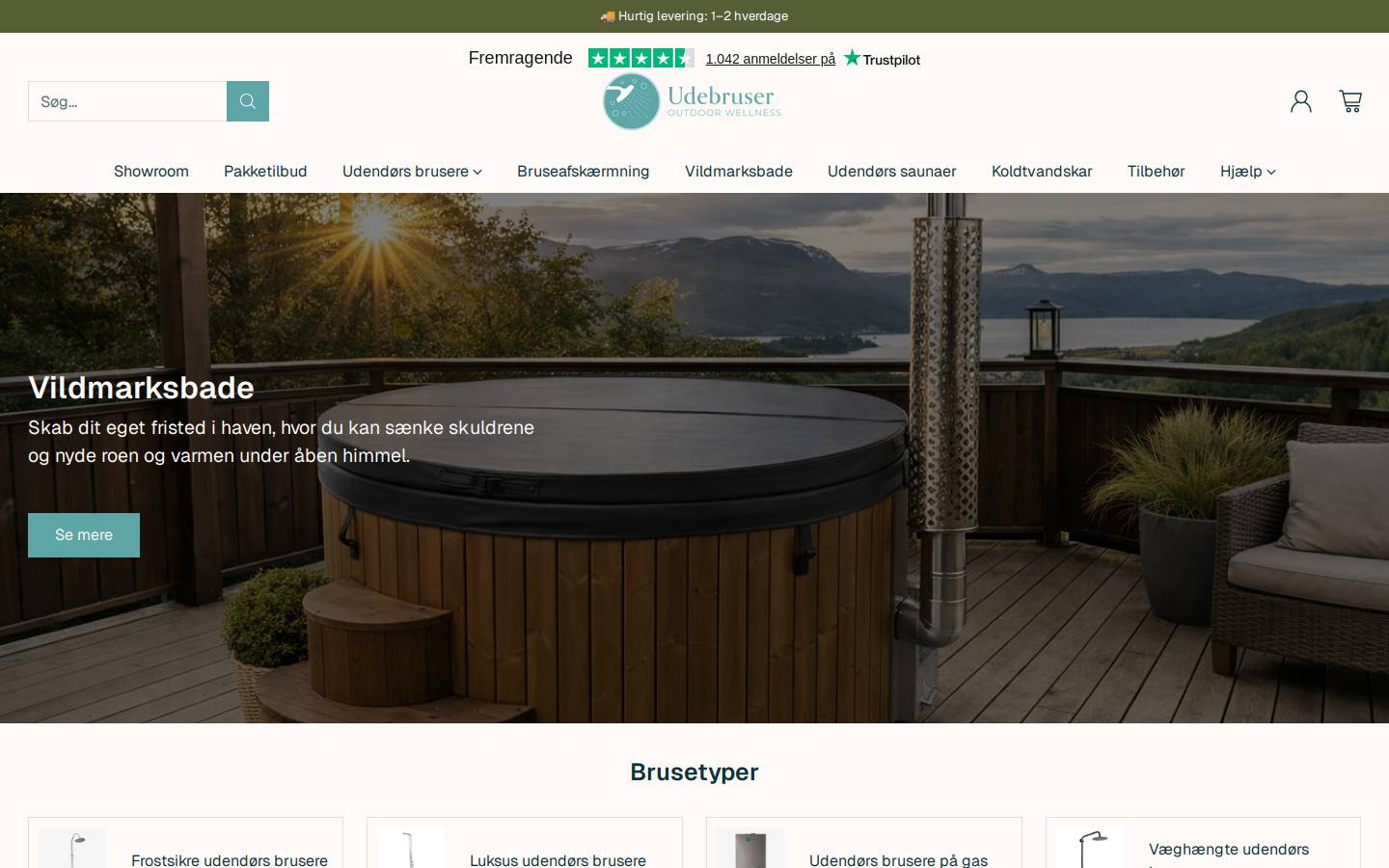udebruser.dk homepage screenshot
