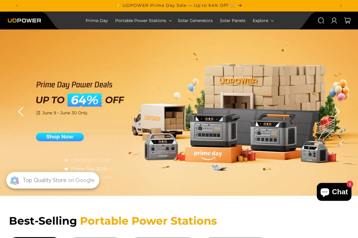 UDPOWER homepage screenshot