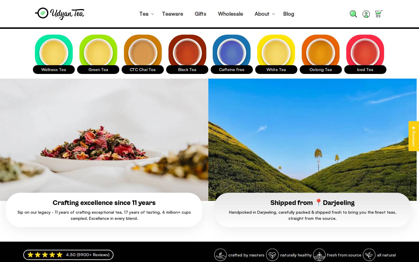 udyantea.com homepage screenshot