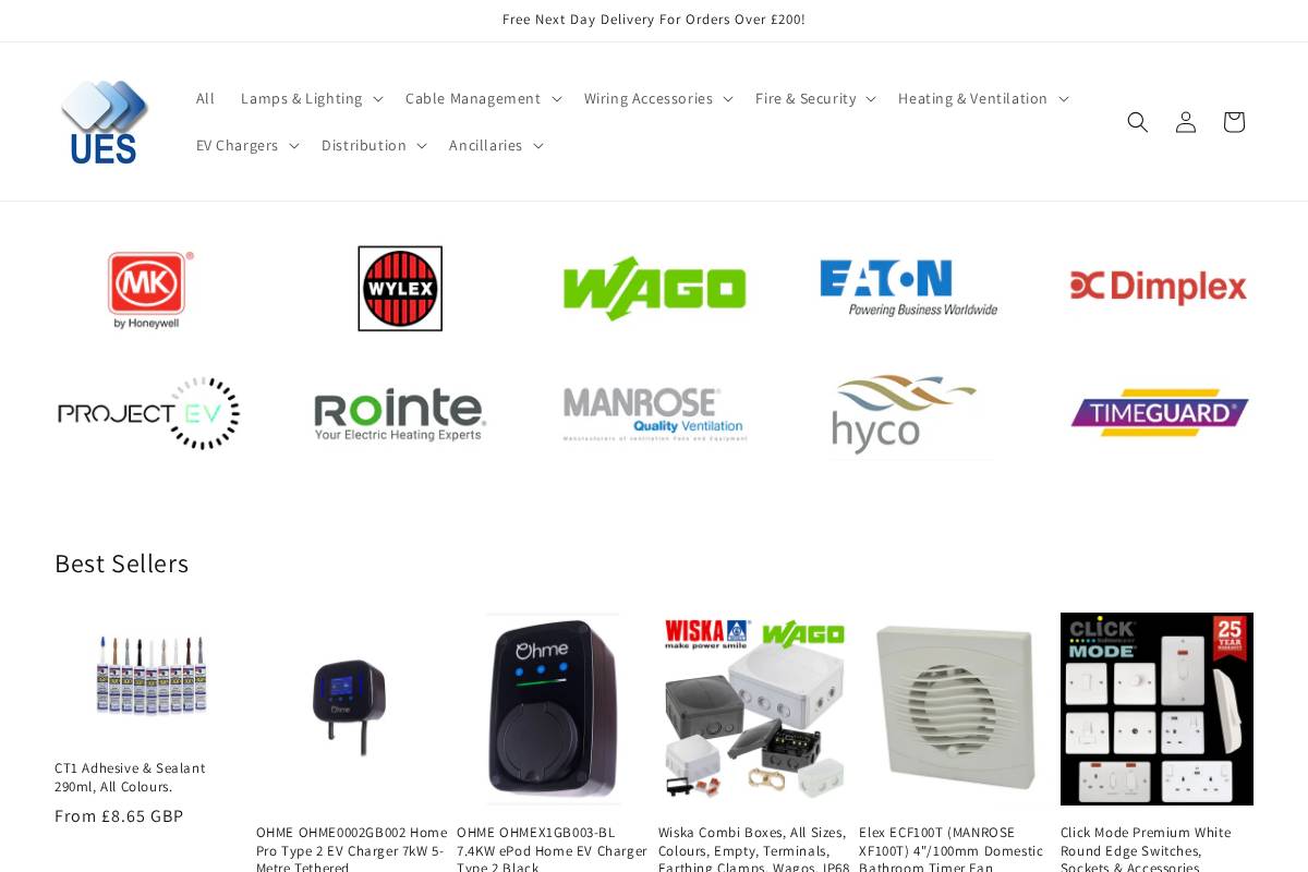 ues-online.com homepage screenshot