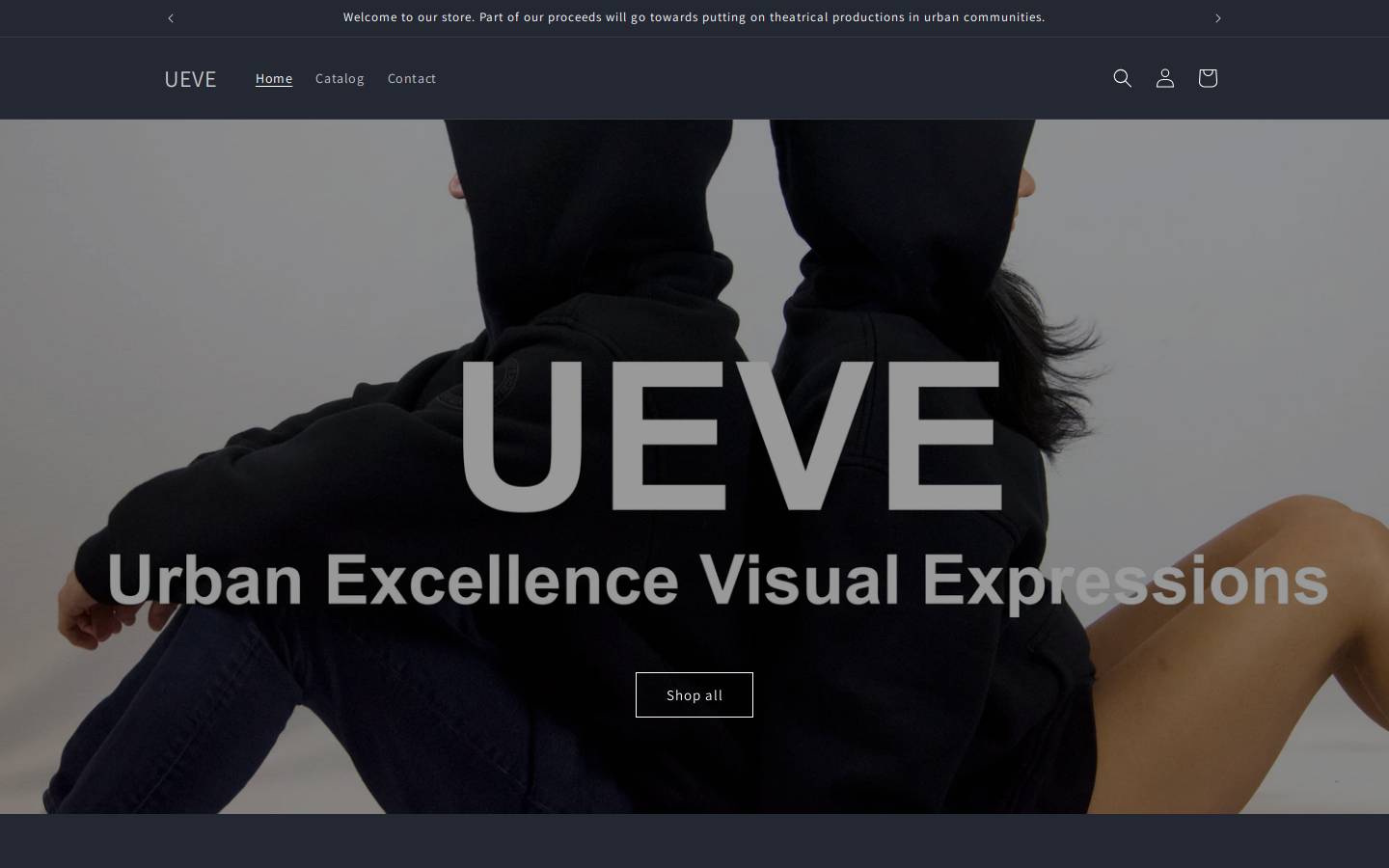 ueve.store homepage screenshot