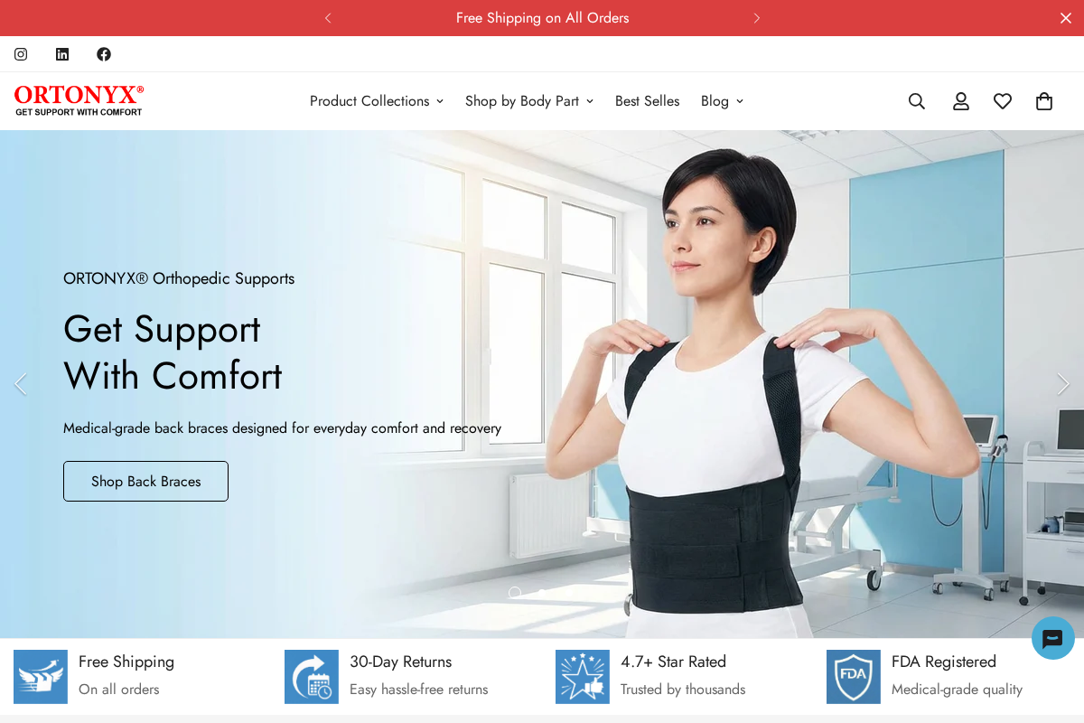 ORTONYX homepage screenshot