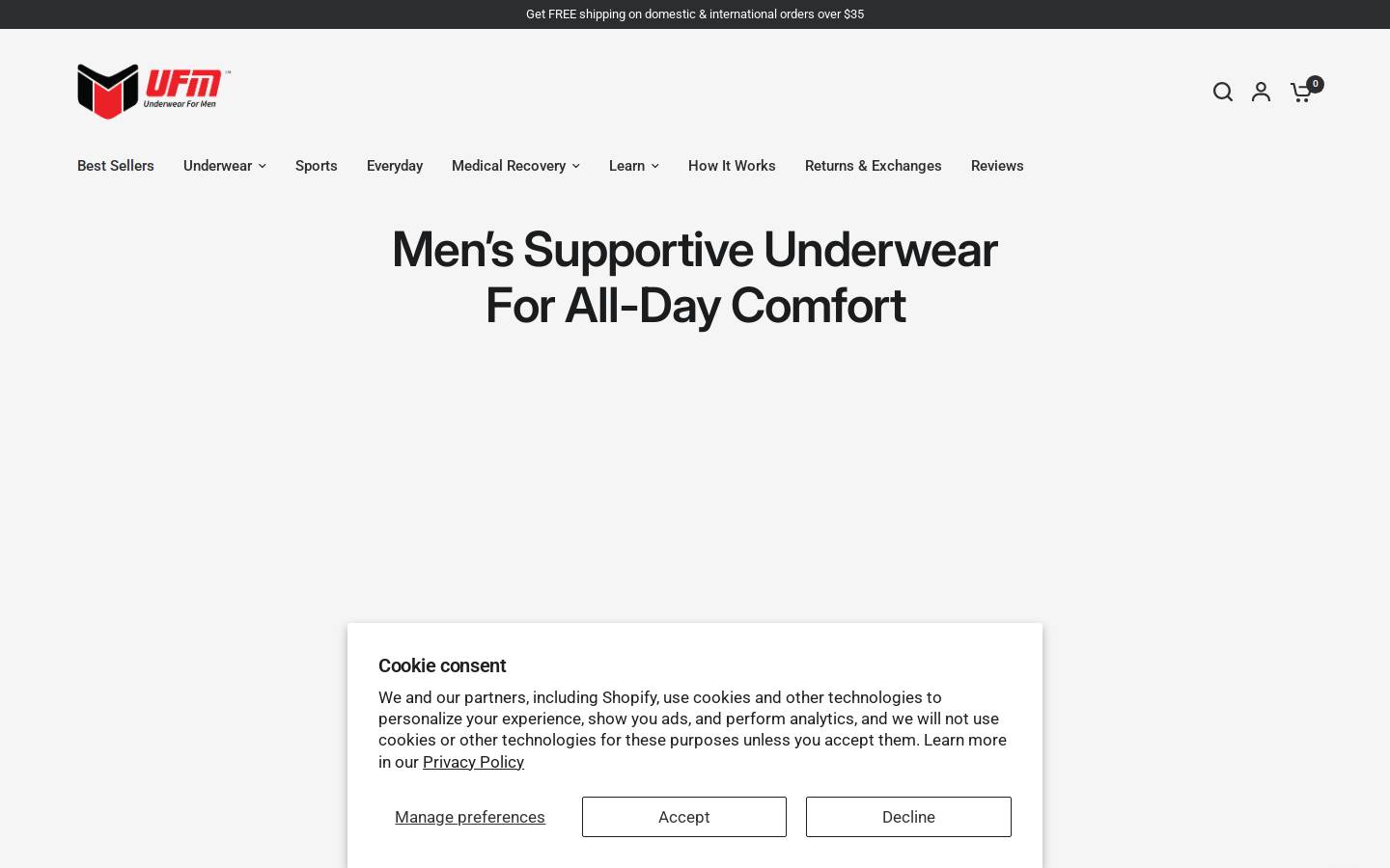 Ufmunderwear homepage screenshot