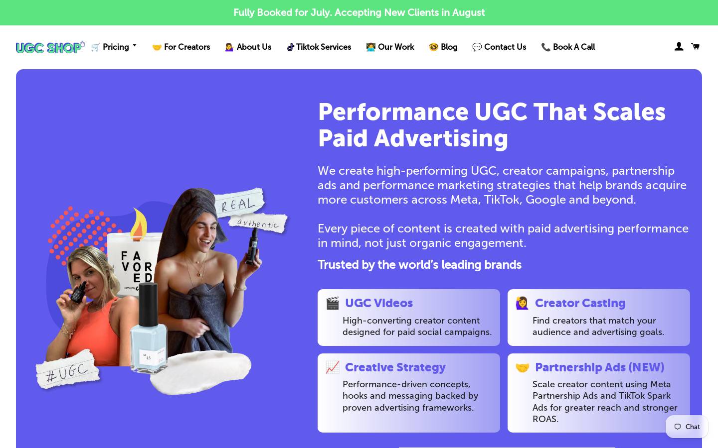ugc-shop.com homepage screenshot