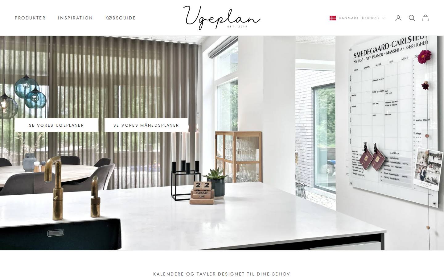 Ugeplan.dk homepage screenshot