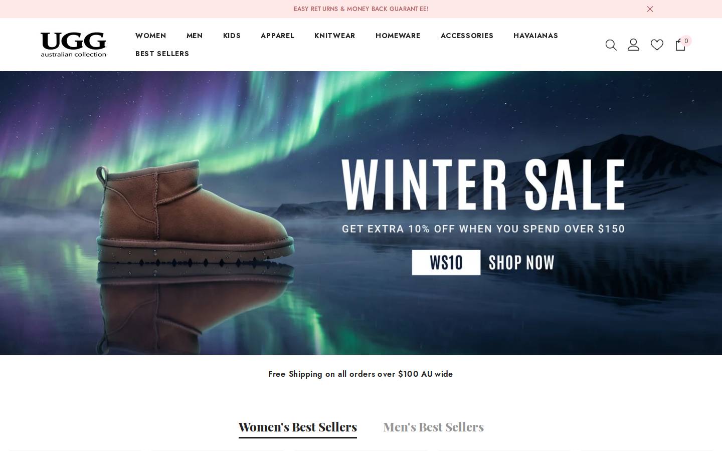 uggaustraliancollection.com.au homepage screenshot