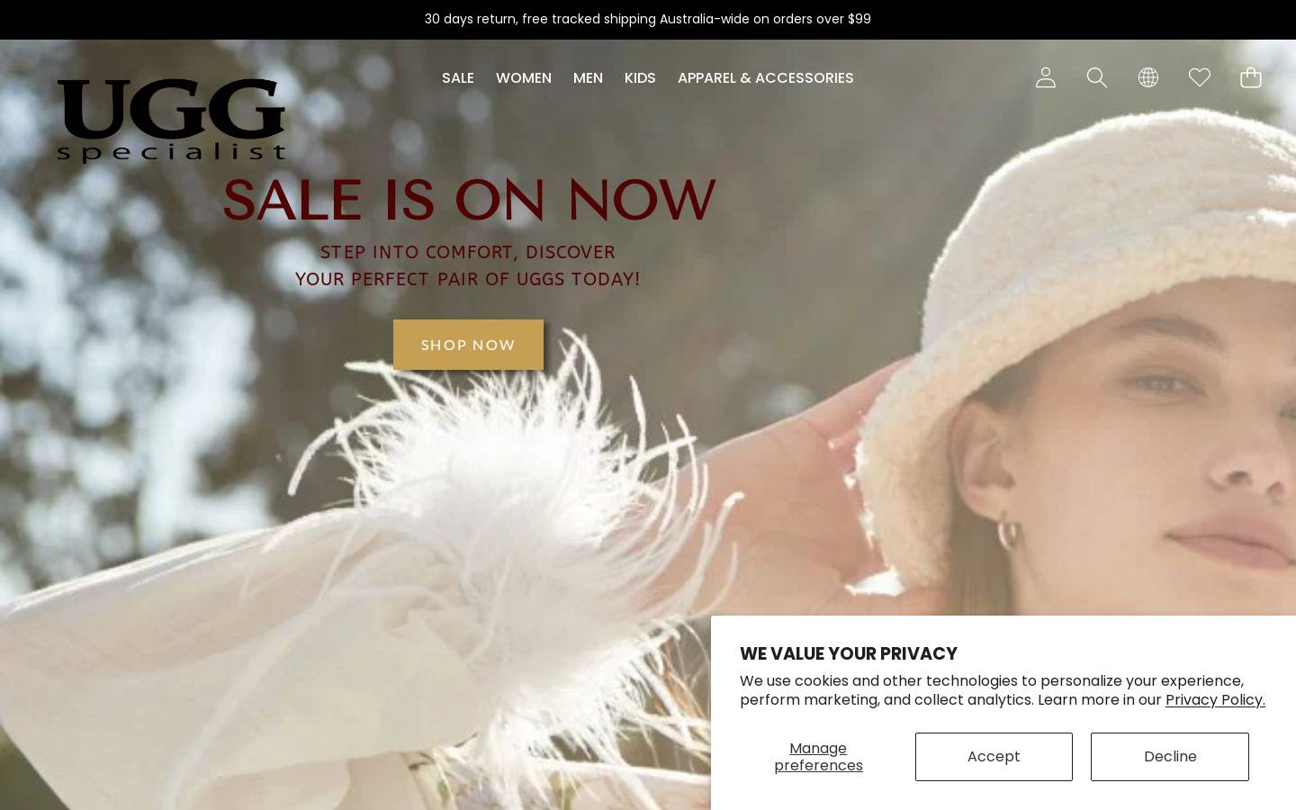 uggstore.au homepage screenshot