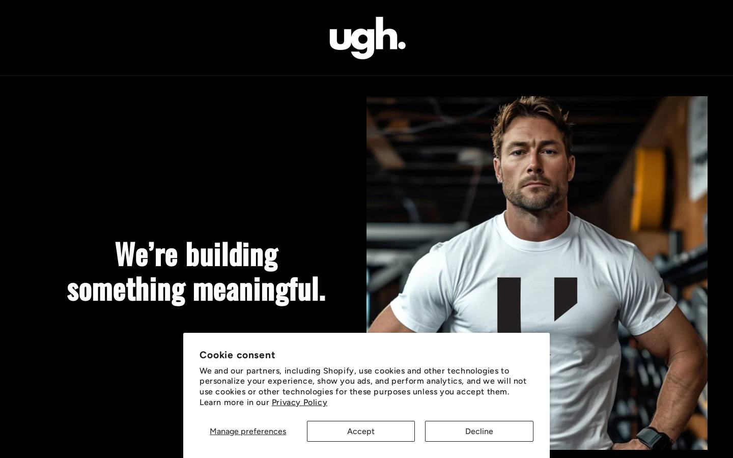 ughclothing.com homepage screenshot
