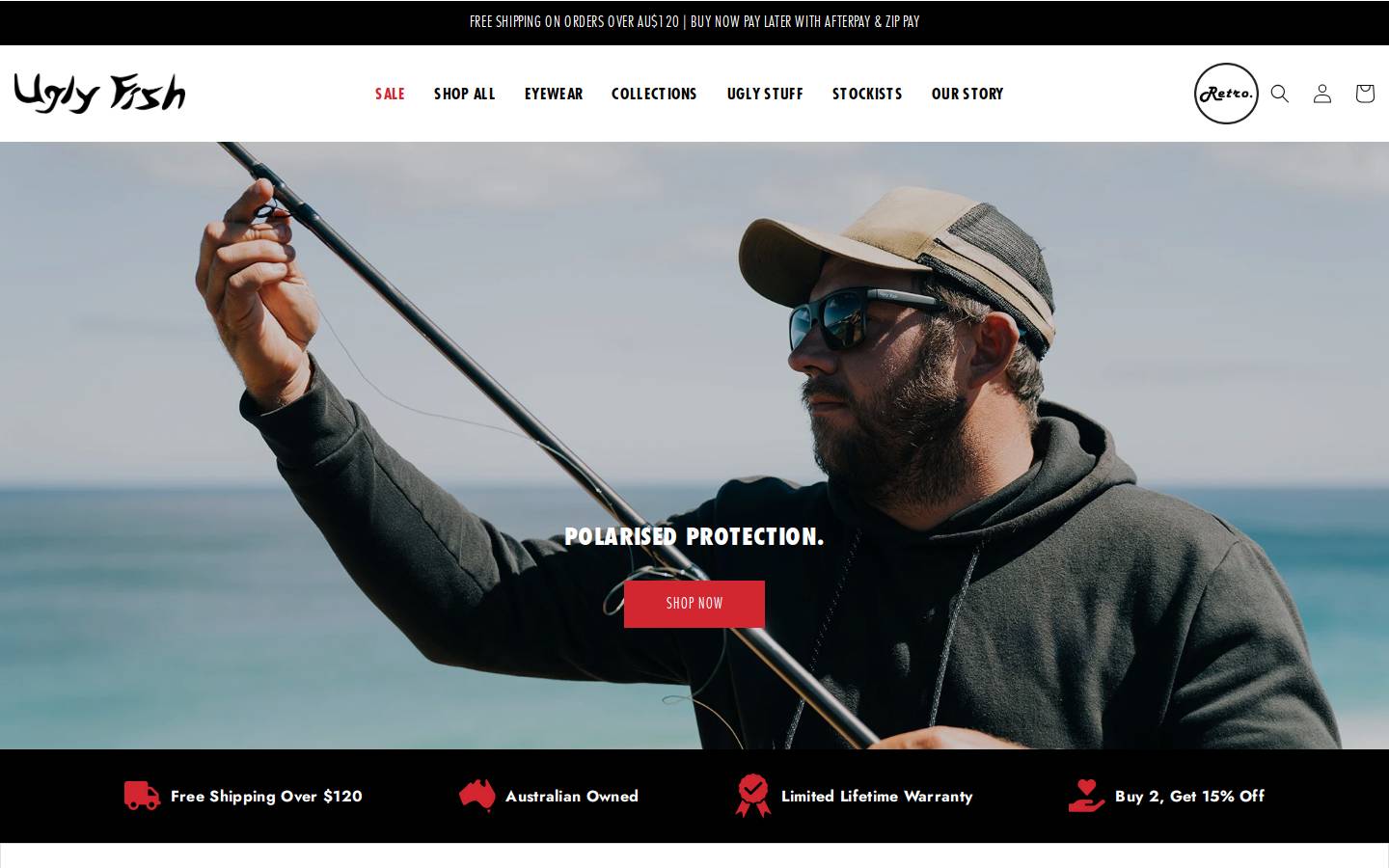 uglyfisheyewear.com homepage screenshot