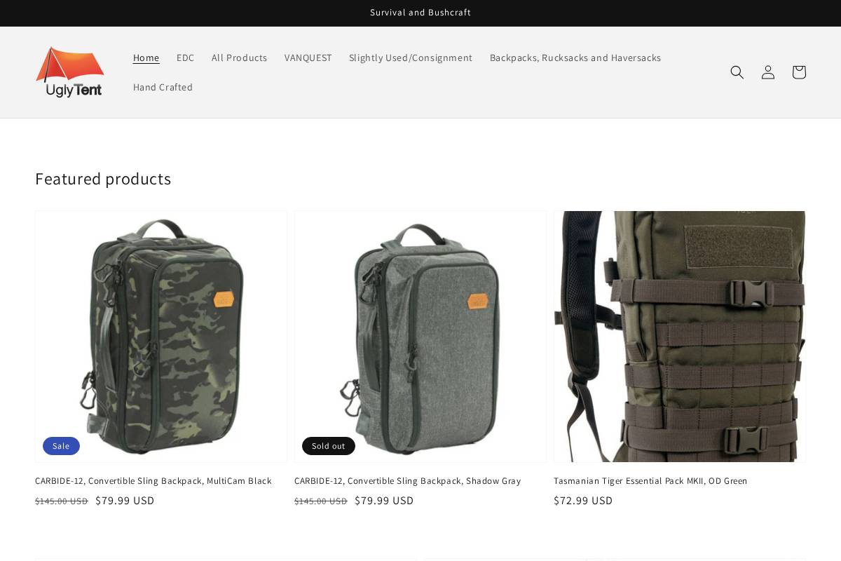 uglytent.com homepage screenshot