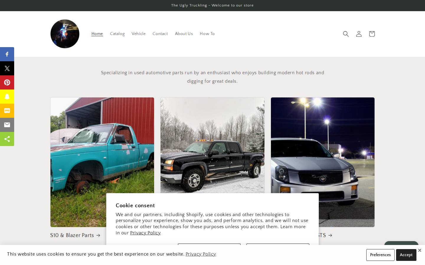 uglytrucklingparts.com homepage screenshot