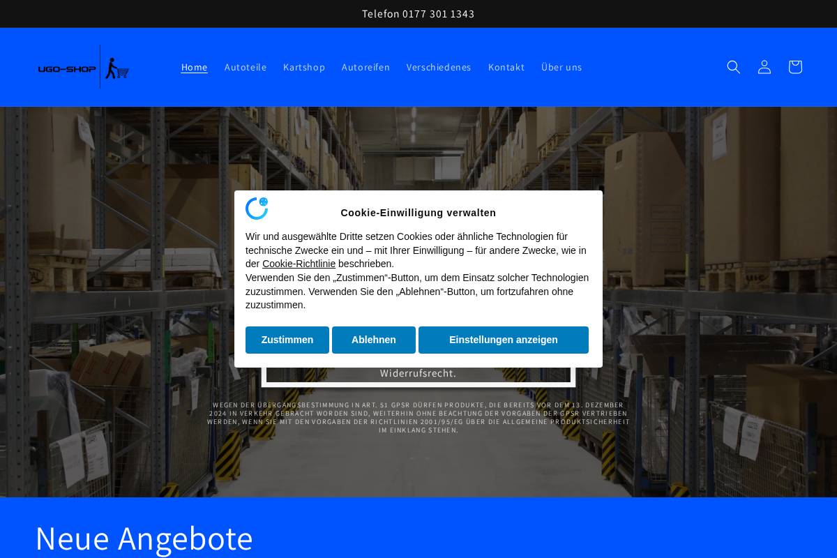 ugoshop.eu homepage screenshot