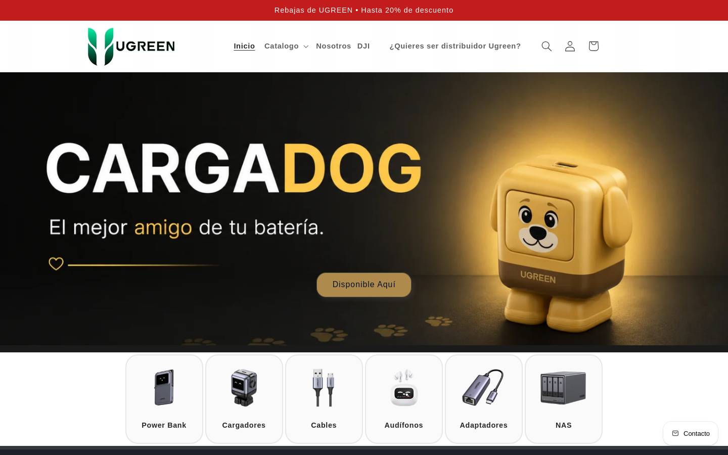 UGREEN homepage screenshot