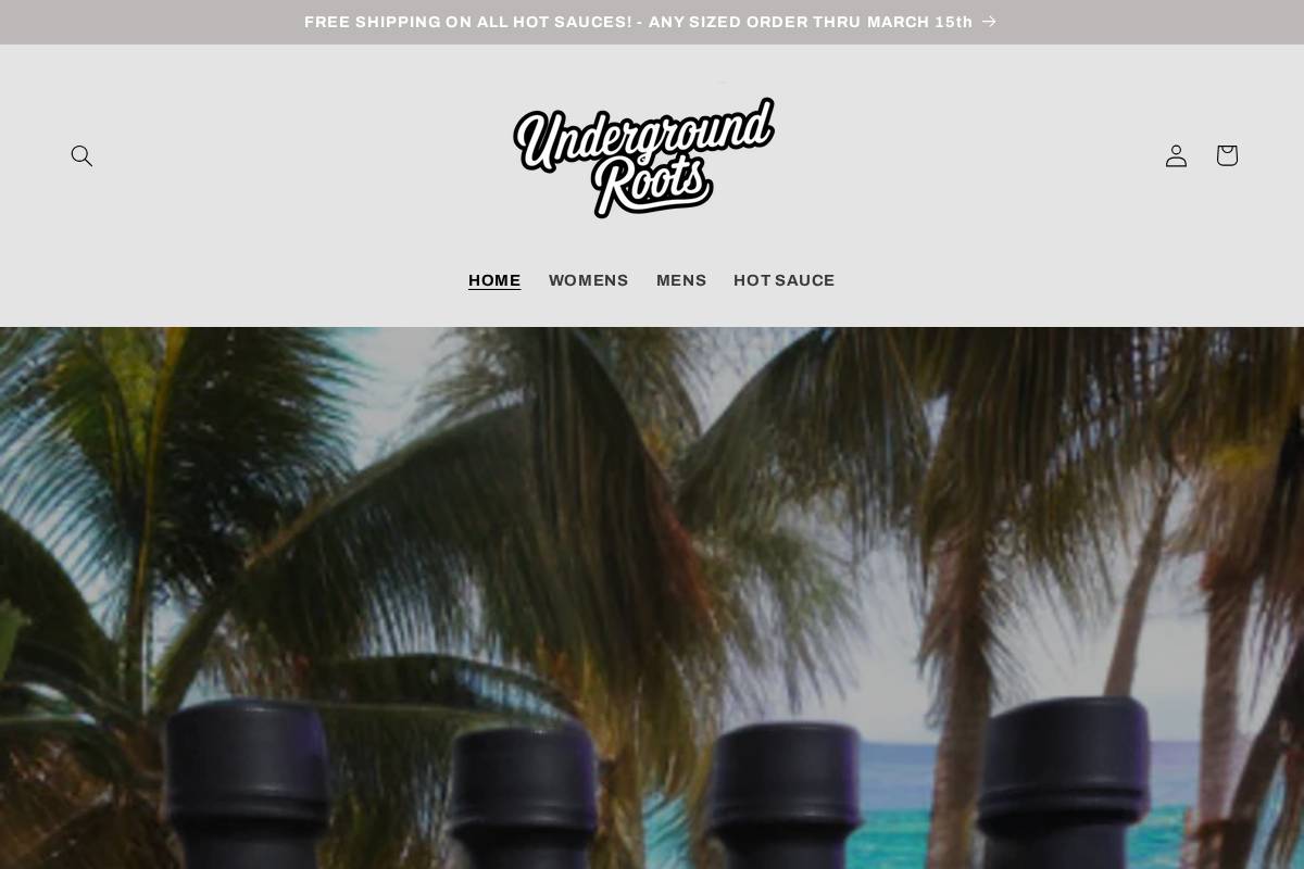 ugrootsclothing.com homepage screenshot