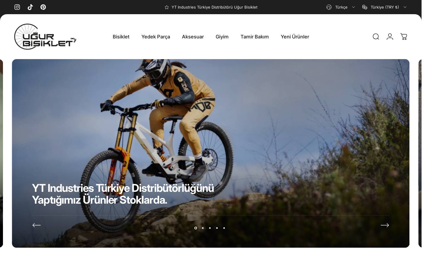 Ugurbisiklet homepage screenshot