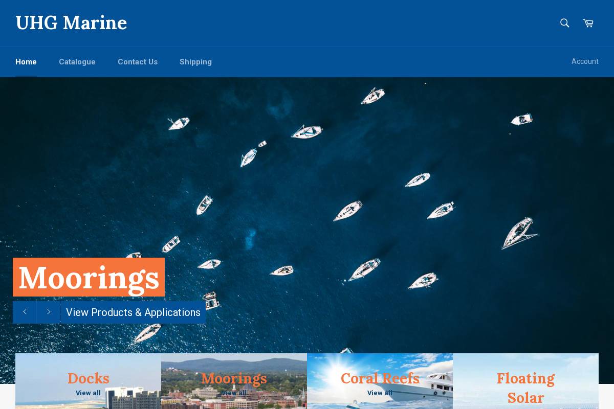 uhgmarine.com homepage screenshot