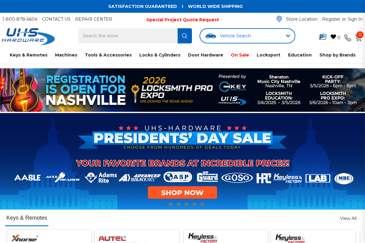 UHS Hardware homepage screenshot