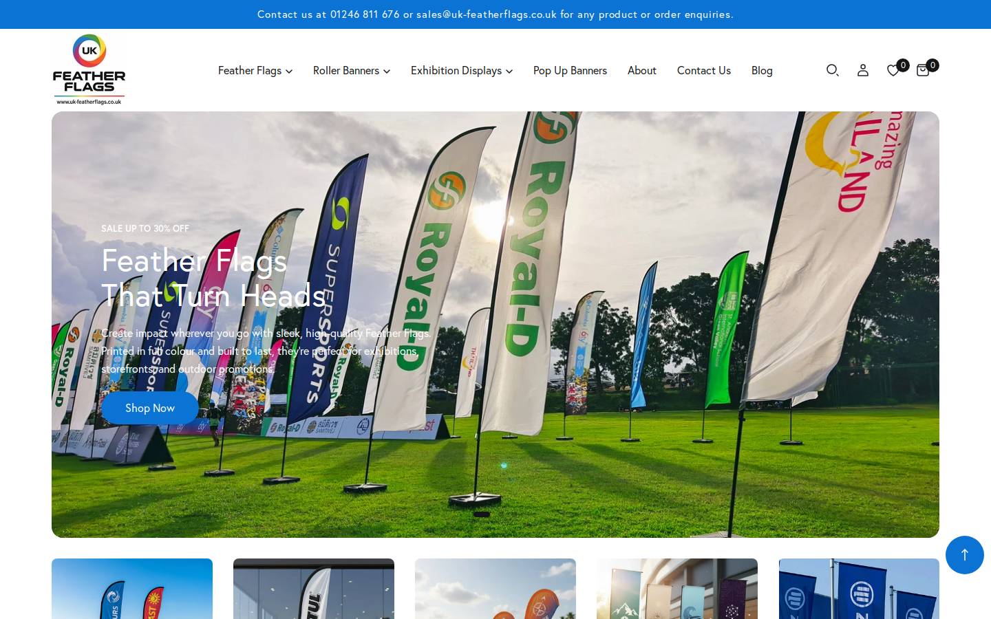 Uk-Feather Flags homepage screenshot