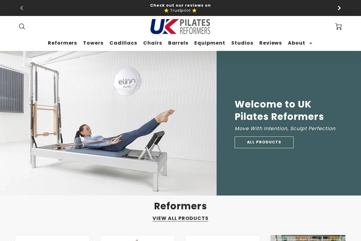 uk-pilatesreformers.co.uk homepage screenshot