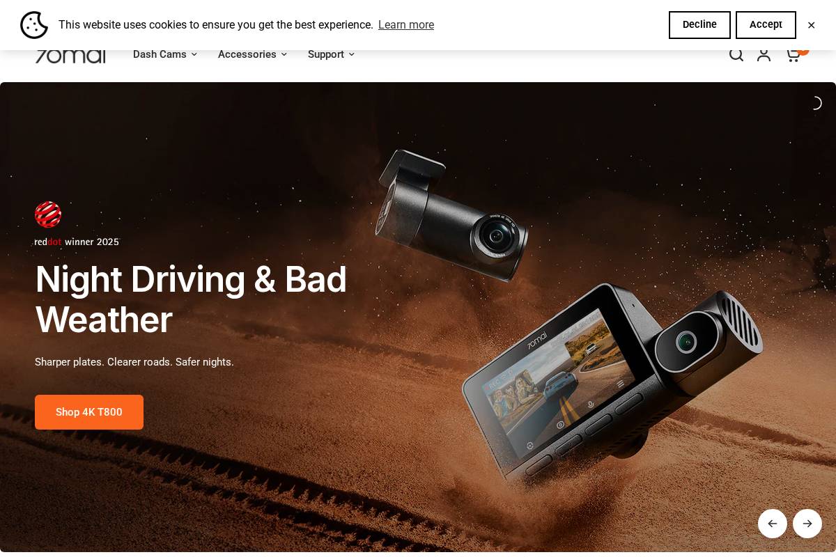 70mai United Kingdom homepage screenshot