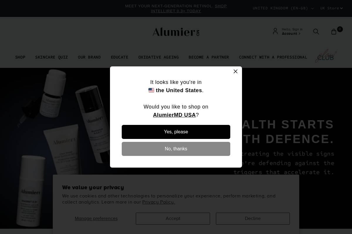 Uk Alumiermd homepage screenshot