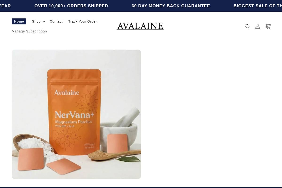 uk.avalaine.com homepage screenshot