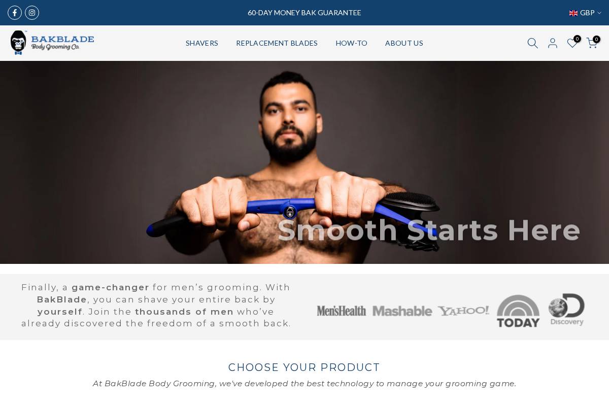 BAKBLADE homepage screenshot