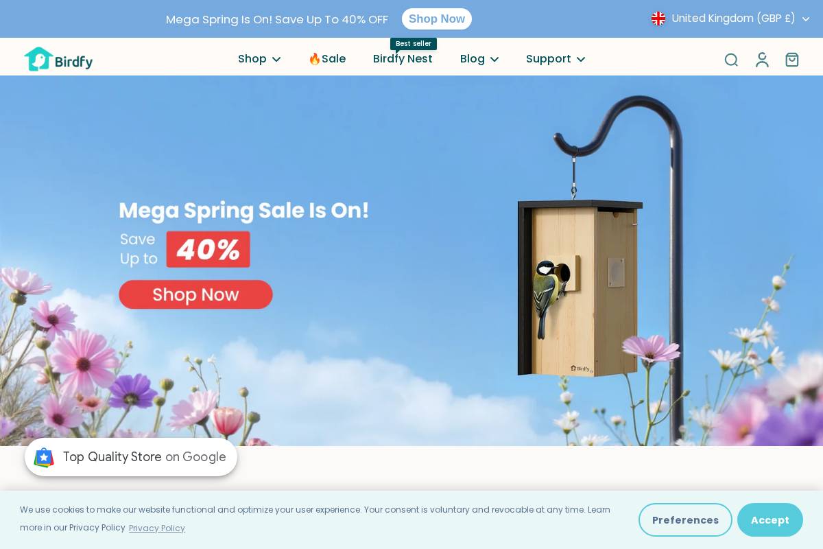 uk.birdfy.com homepage screenshot