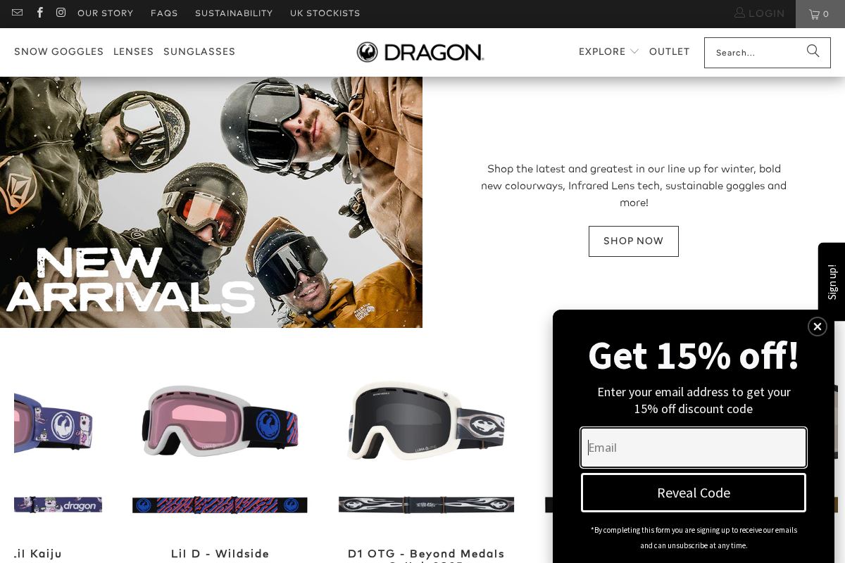 Dragon Alliance UK homepage screenshot