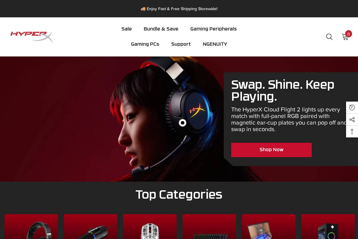 uk.hyperx.com homepage screenshot