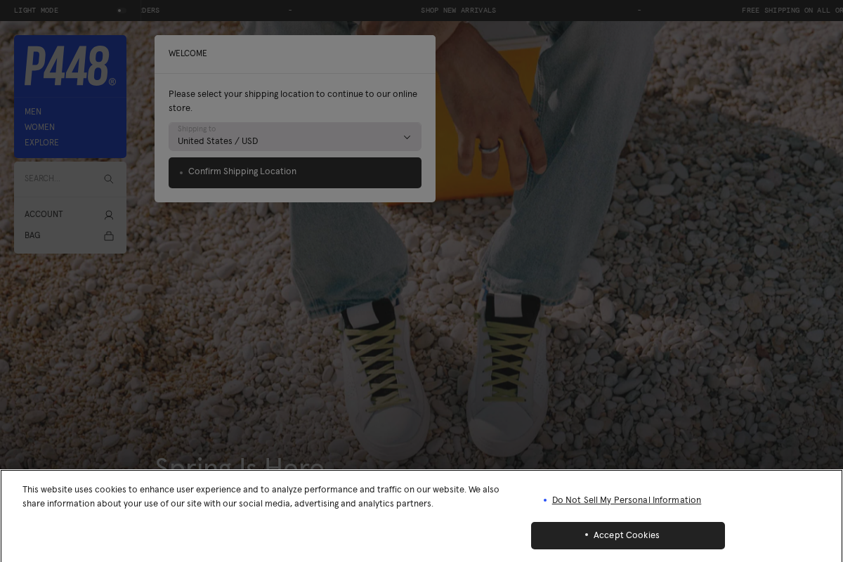 P448 UK homepage screenshot