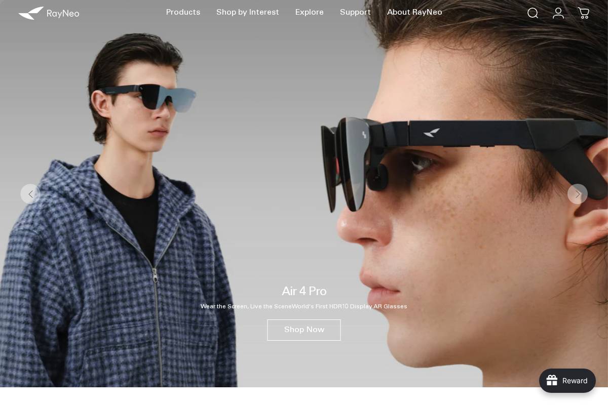 uk.rayneo.com homepage screenshot