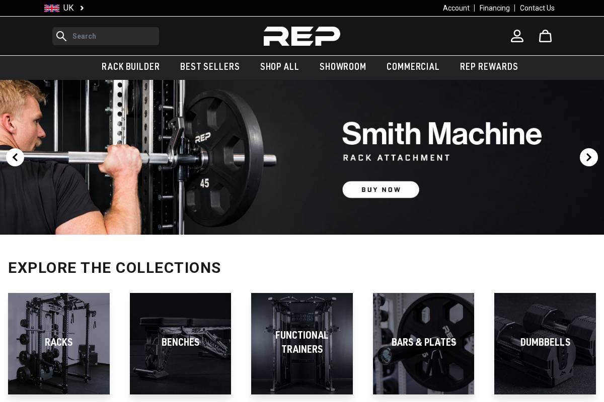 REP Fitness UK homepage screenshot