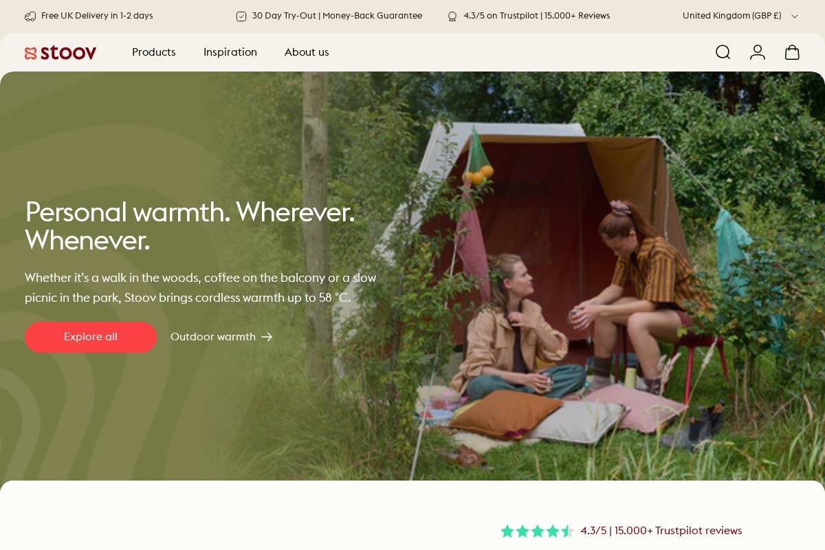 uk.stoov.com homepage screenshot