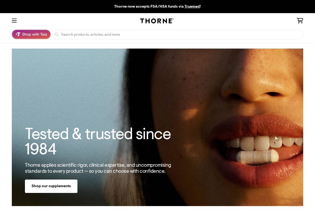 uk.thorne.com homepage screenshot