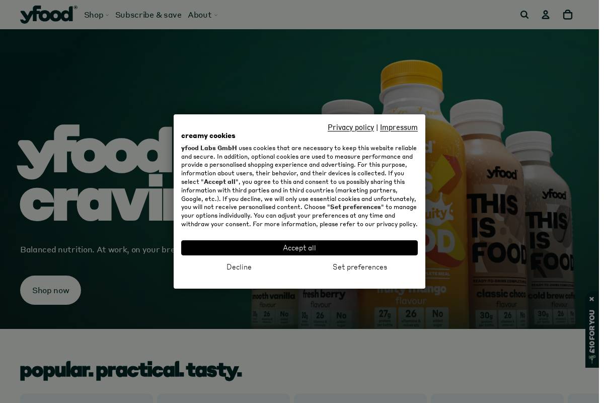 uk.yfood.com homepage screenshot