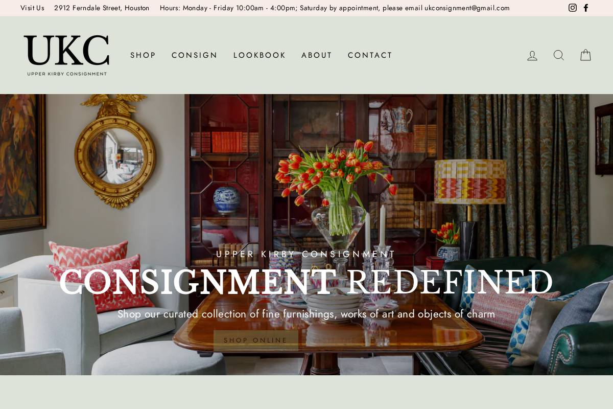 ukconsignment.com homepage screenshot