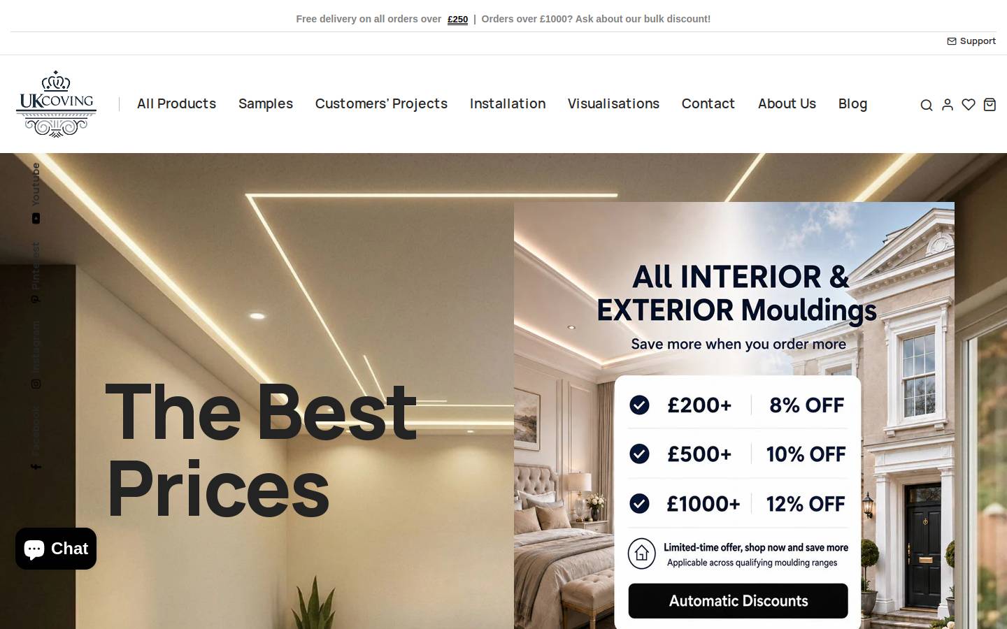 ukcoving.com homepage screenshot