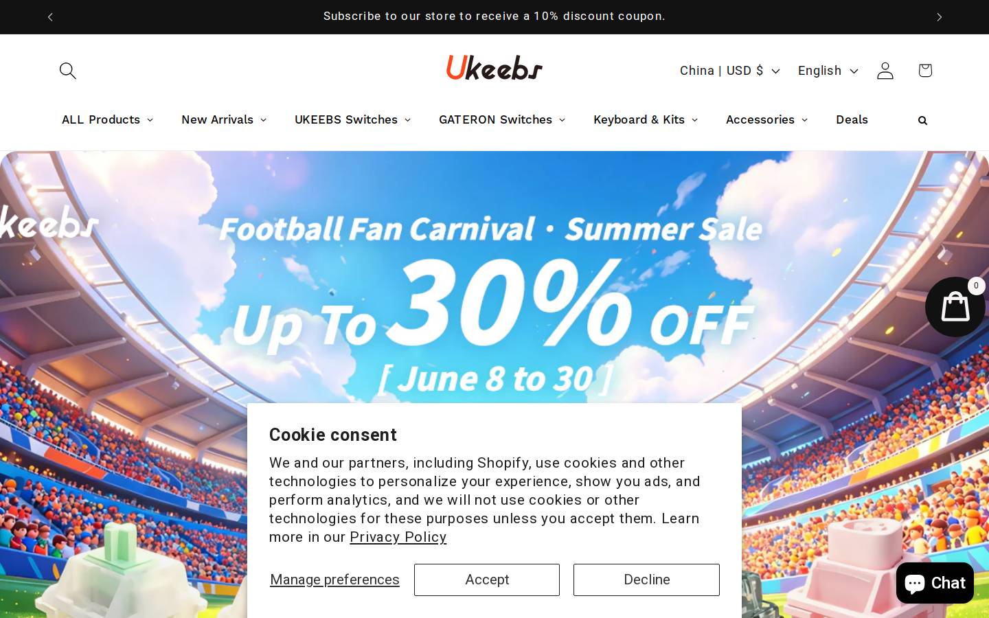 ukeebs.com homepage screenshot