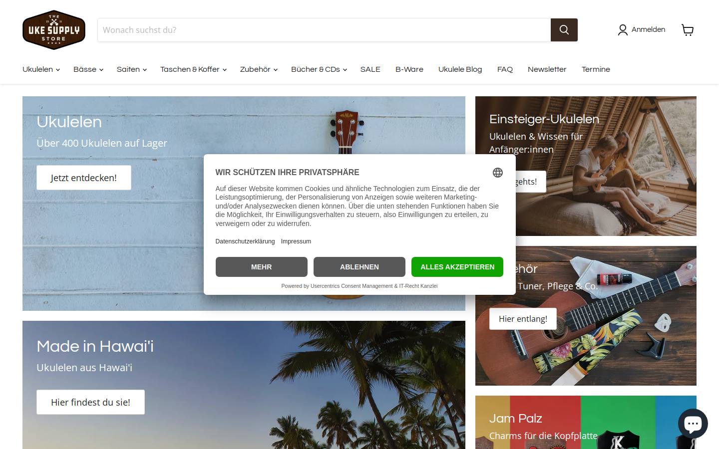 Ukesupply homepage screenshot