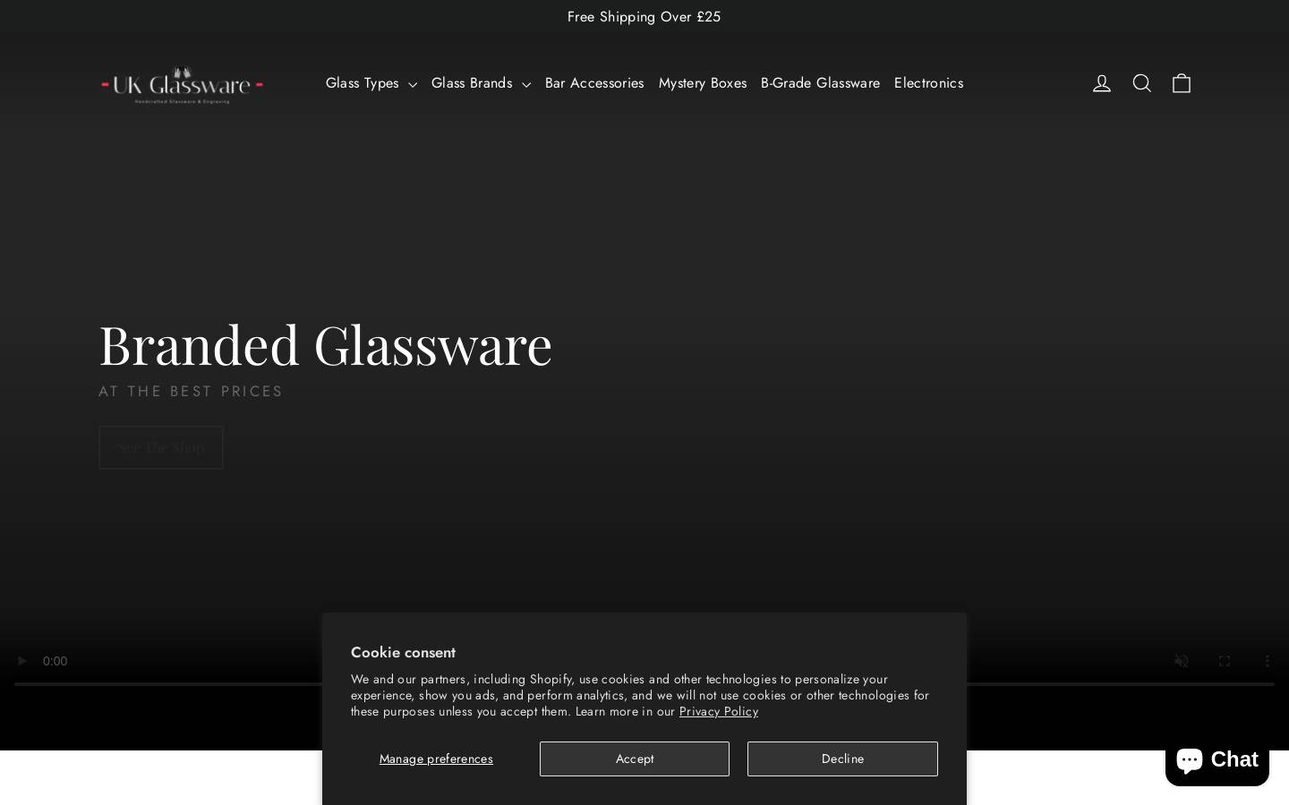 ukglassware.com homepage screenshot